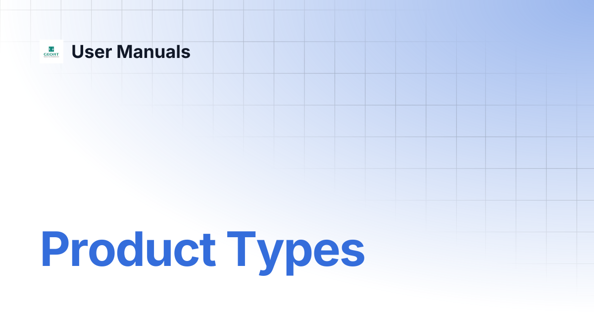 Product Types | User Manuals
