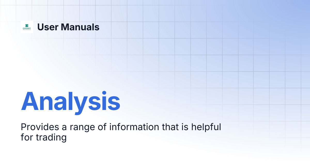 Analysis | User Manuals