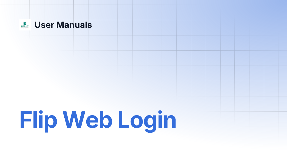 Flip Web Login | User Manuals