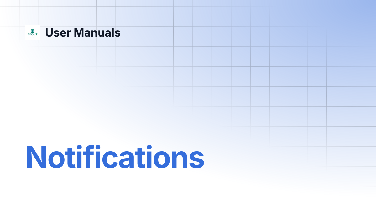 Notifications | User Manuals