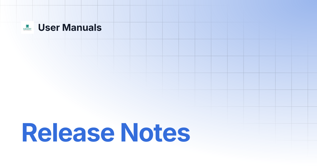 Release Notes | User Manuals
